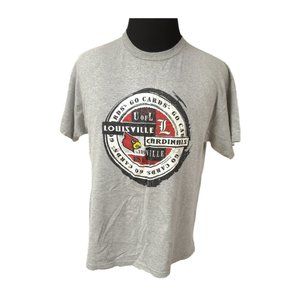 University of Louisville Cardinals Mens Large Grey Short Sleeve T-Shirt